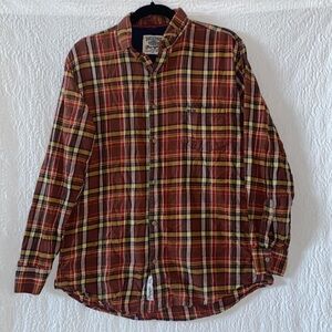 Spirit Of America Wrangler Plaid Button Down Long Sleeve Shirt